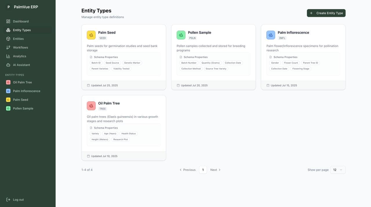 PalmVue — Configurable Traceability & ERP SaaS Platform for Agriculture